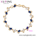 74993 Xuping fashion jewelry,18k gold color chaim multi color stone bracelet designs for girls in wholesale